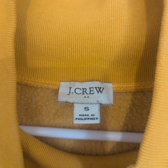 J. Crew Large Button Collar Pullover Yellow Gold Sweatshirt- Small - Picture 3 of 5